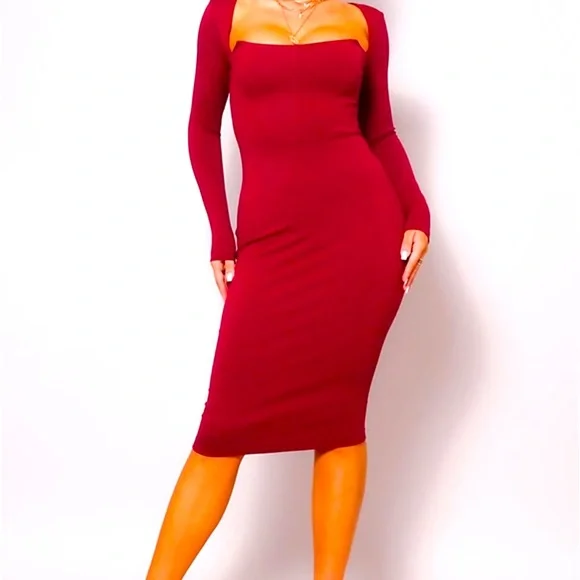 burgundy dress classy Esther Gown - Burgundy main image 0